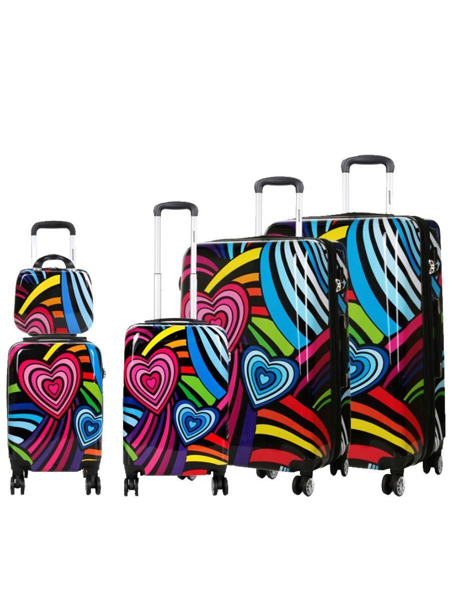 Printed Hard Shell Dual 4 Wheel Luggage Suitcase