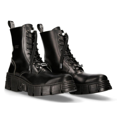 New Rock Boots Leather Ankle Tower Biker Boots-M-WALL026N-C5