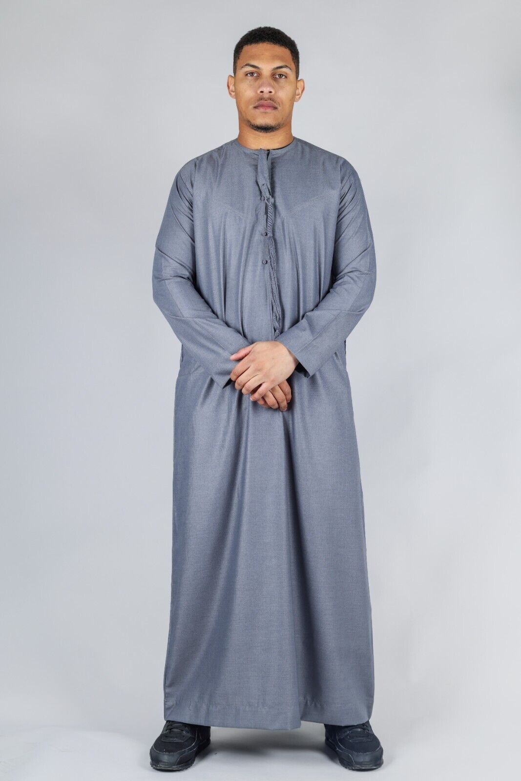 Men's Thobe Emirati Islamic Jubba Robe Eid Tassel Slim Fit