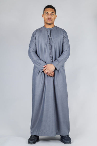 Men's Thobe Emirati Islamic Jubba Robe Eid Tassel Slim Fit