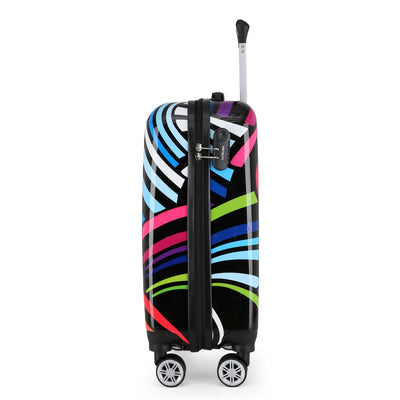 Hardside Shell Suitcase Set Printed Luggage Lightweight Cabin Travel Bag