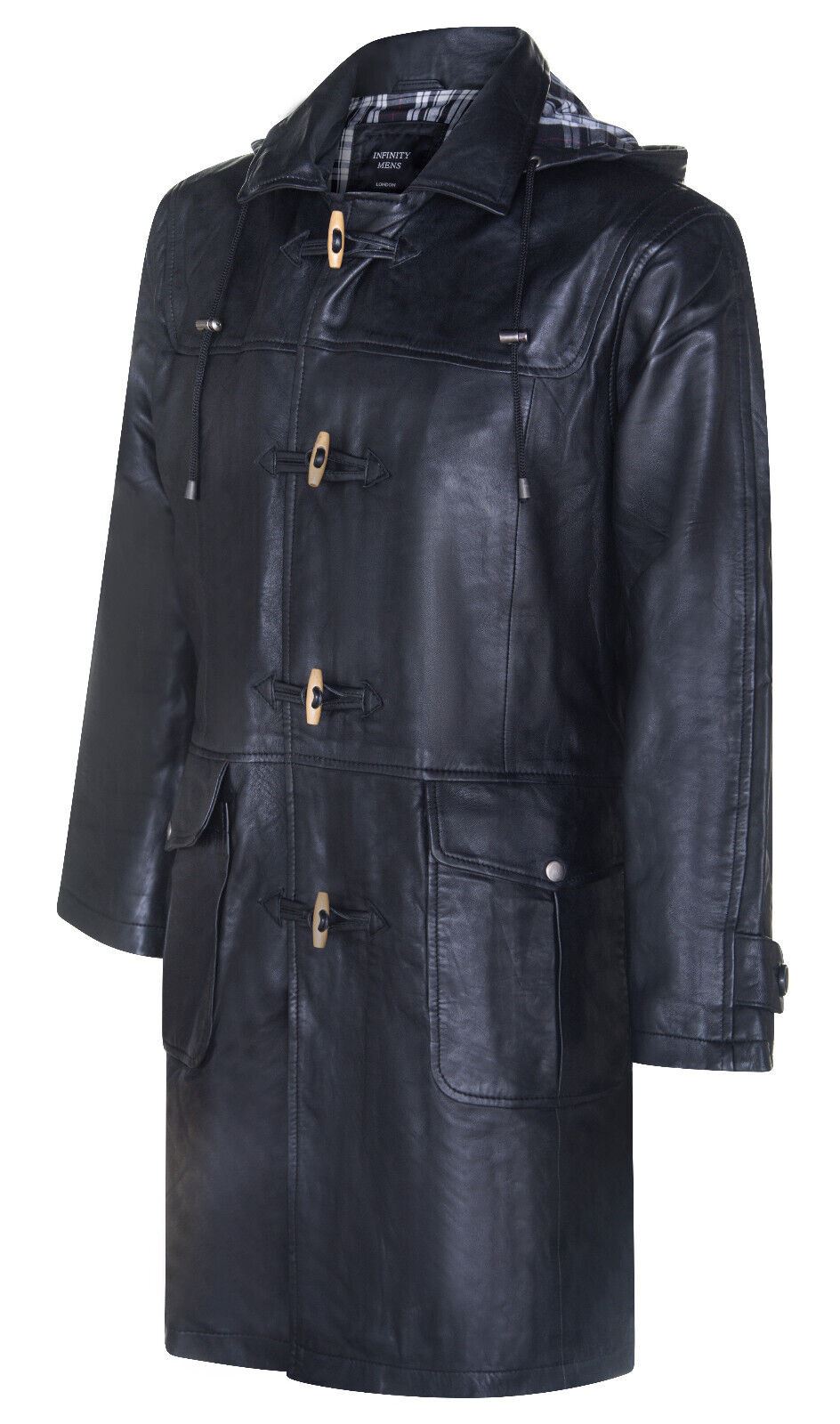 Mens Leather Duffle Classic Coat-Aylesbury