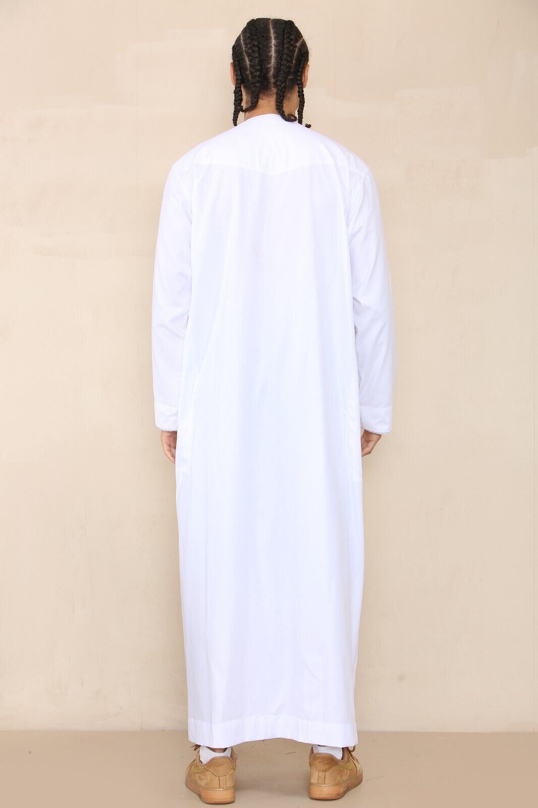 Mens Thobe Jubba Saudi Islamic Arab Eid Emirati Kaftan Jubbah Tassel Robe