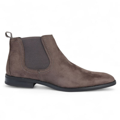 Men's Suede Chelsea Boots Real Leather Lined Slip-On