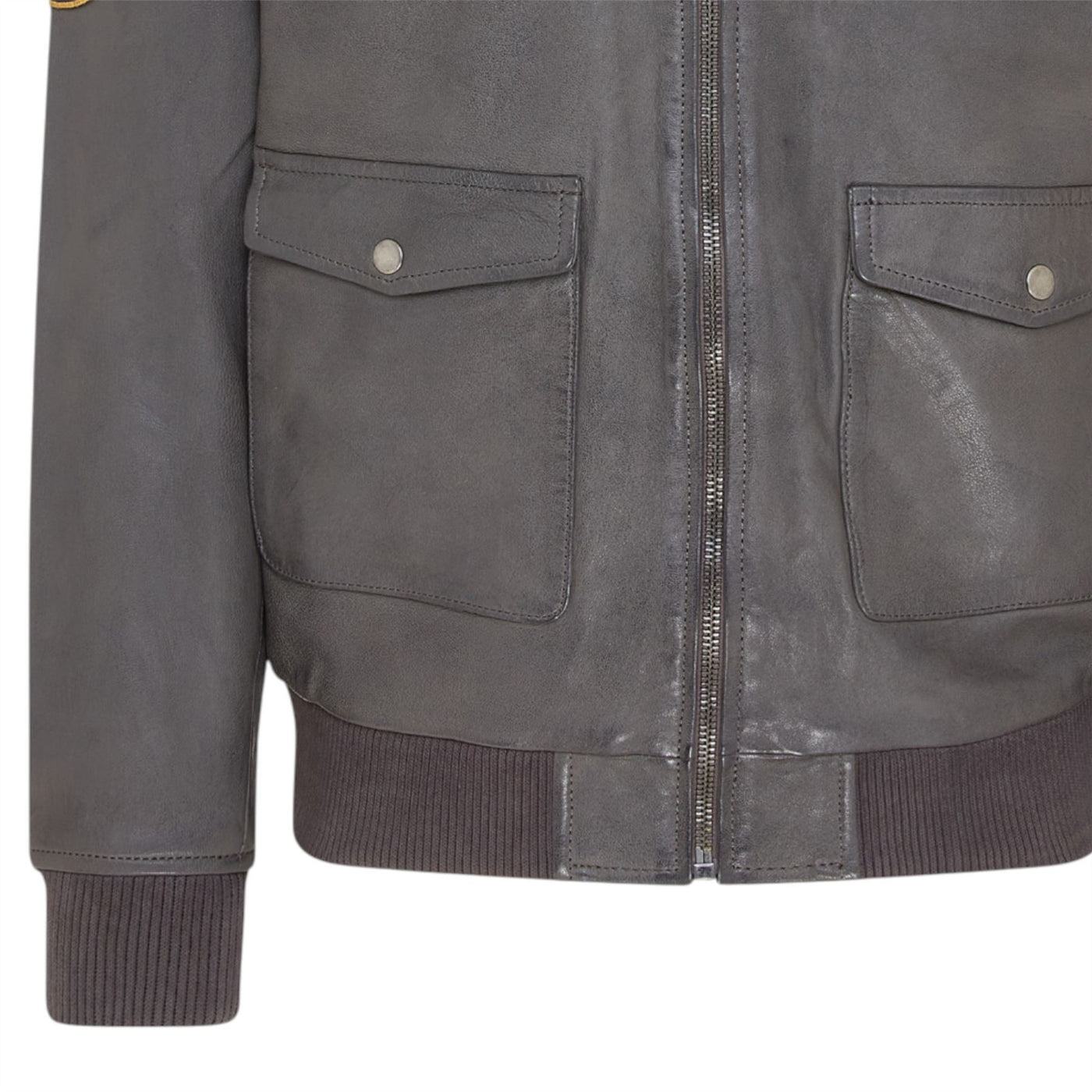 Men’s Leather Bomber G-1 Aviator Collar Jacket  - Maverick