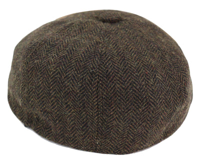 Mens Peaky Blinders Tweed Gatsby Flat Baker Hat With Razor Blade