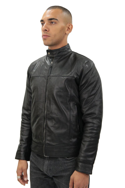 Herren Retro Leder Bikerjacke-Amsterdam