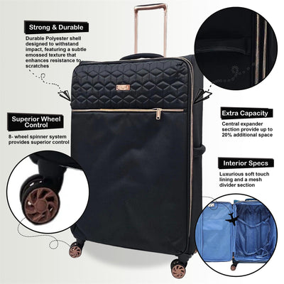 4 Wheel Lightweight Suitcase Luggage Travel Bags Set