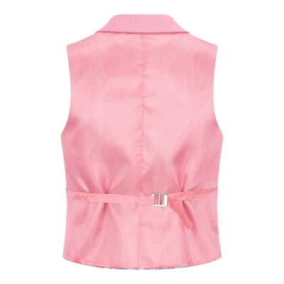 Women's 3 Piece Tailored Fit Plain Pink Formal Office Suit