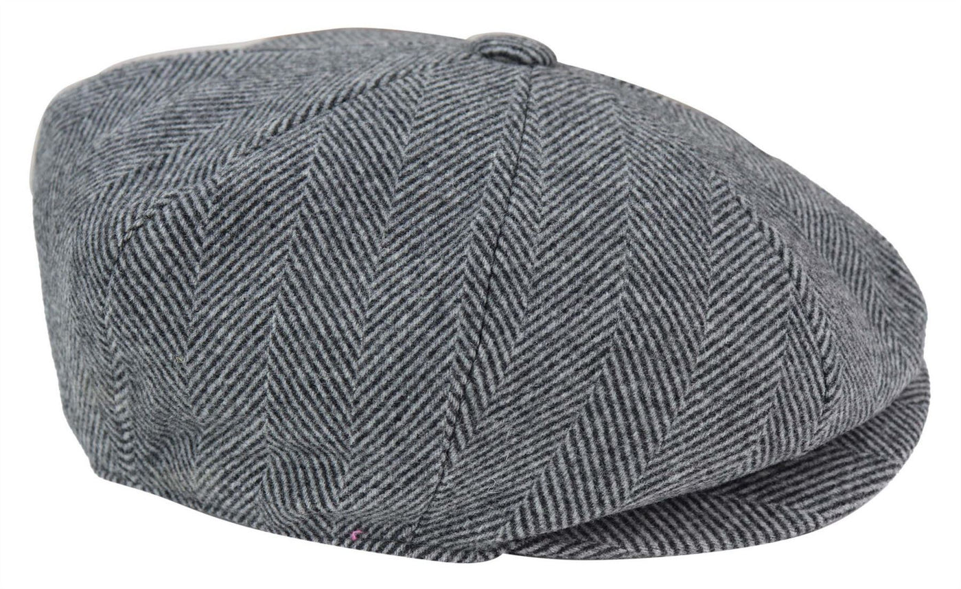 Mens Peaky Blinders Tweed Gatsby Flat Baker Hat With Razor Blade