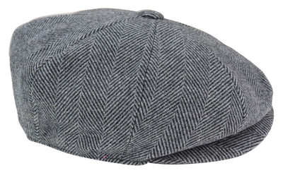 Mens Peaky Blinders Tweed Gatsby Flat Baker Hat With Razor Blade