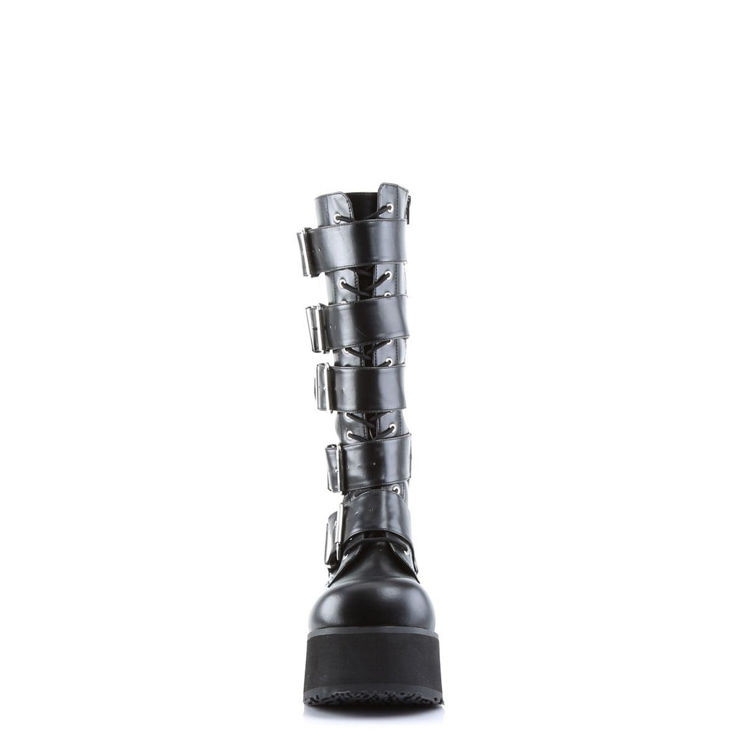 Demonia Trashville 518 Black Vegan Leather Mid Calf Boots Demonia Trashville 518 Black Vegan Leather Mid Calf Boots
