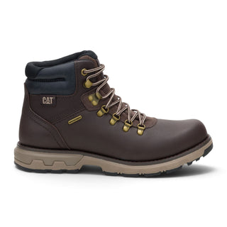 Caterpillar (CAT) Mens Dark Brown Leather Waterproof Lace Up Boots - Pursue Hiker