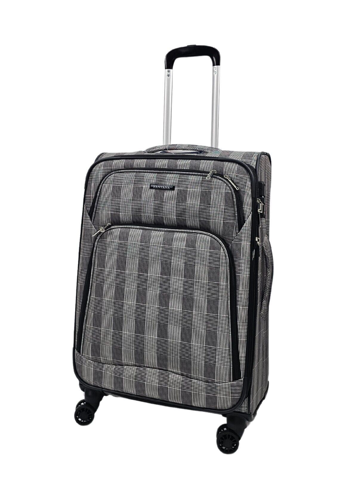 Lightweight Print Suitcases 8 Wheel Luggage Travel Soft Bags Set