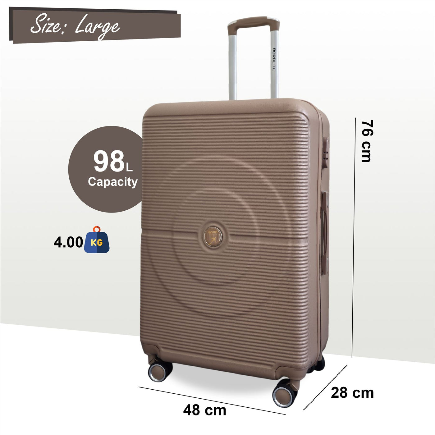 Robust ABS Hard Shell 8 Wheels Luggage Travel Holiday Cabin Suitcase Set