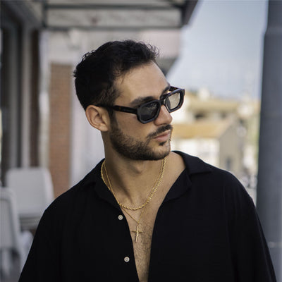 De-Gamme Bold Geometric Rectangle Polarized Sunglasses - Malta