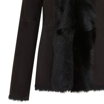 Women's Sheepskin Toscana Shearling Suede Leather Jacket - Noiré