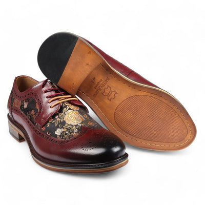 Justin Reess Men's Leather Floral Brogue Shoes - Ross