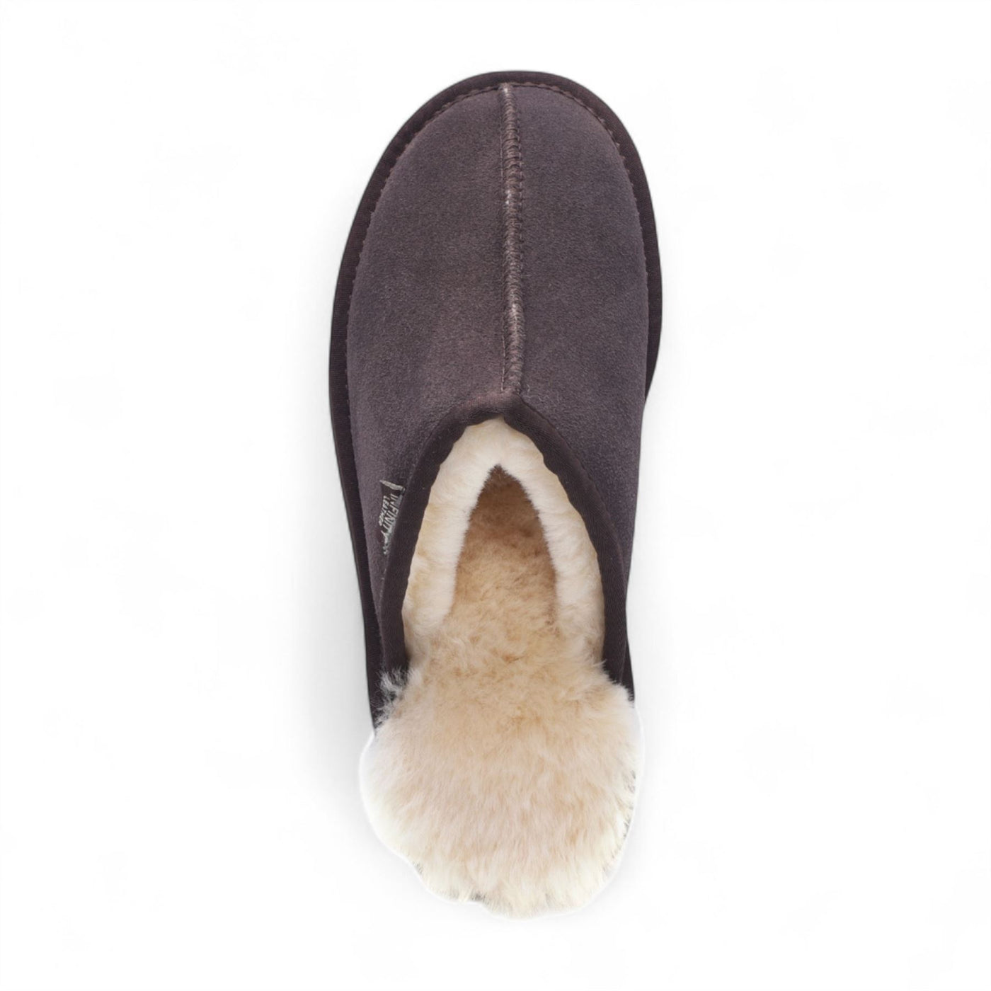Men's Genuine Sheepskin Brown Suede Mule Winter Warm Non-Slip - Highland