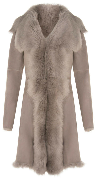 Womens Toscana Sheepskin Suede Trench Coat-Tbilisi