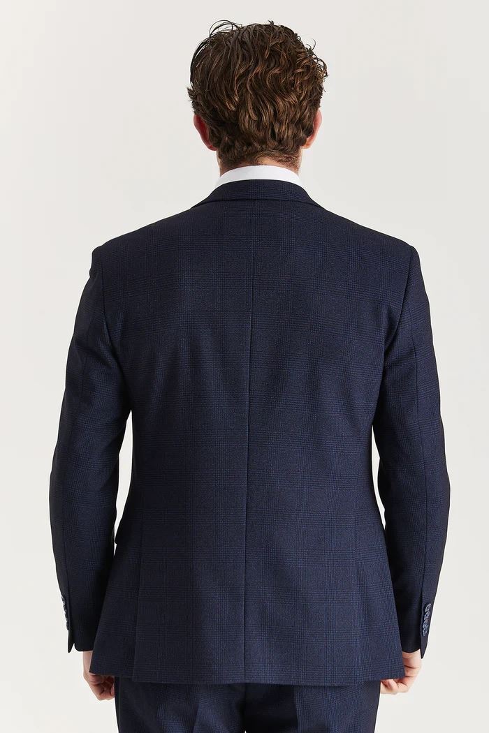 Men's Navy Suit Blazer Prince Of Wales Formal Blazer
