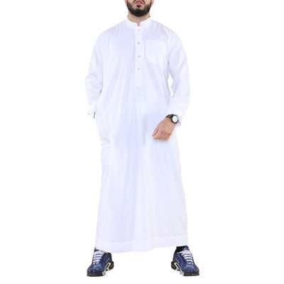 Mens Thobe Jubba Saudi Islamic Arabic Eid Cotton Kaftan Jubbah Umrah Robe