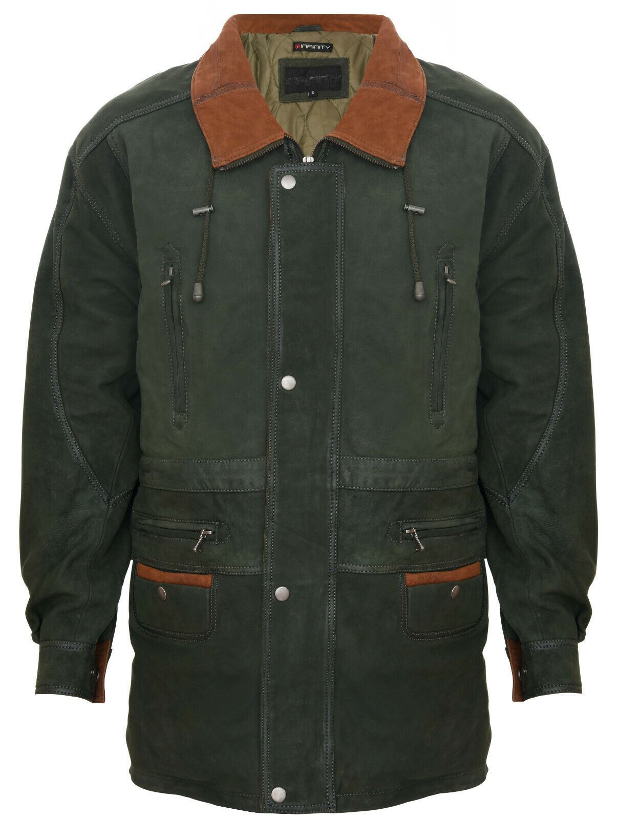 Mens Soft Italian Leather Parka Coat-Winnipeg