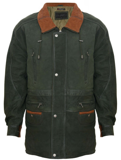 Mens Soft Italian Leather Parka Coat-Winnipeg