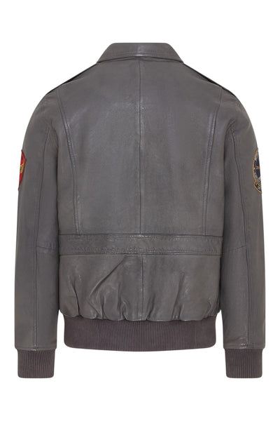 Men’s Leather Bomber G-1 Aviator Collar Jacket  - Maverick