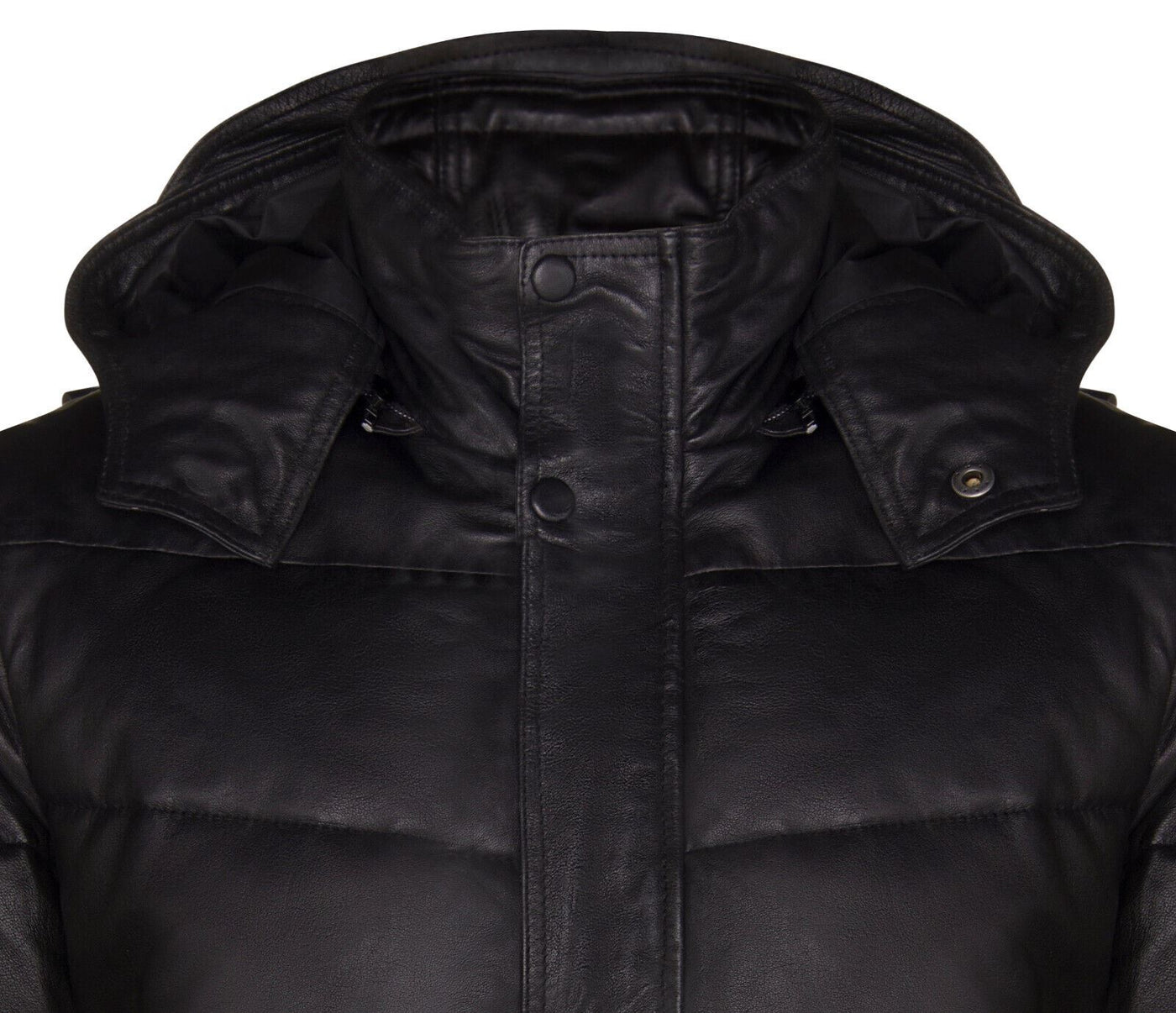 Mens Puffer Leather Bomber Jacket-Alicante