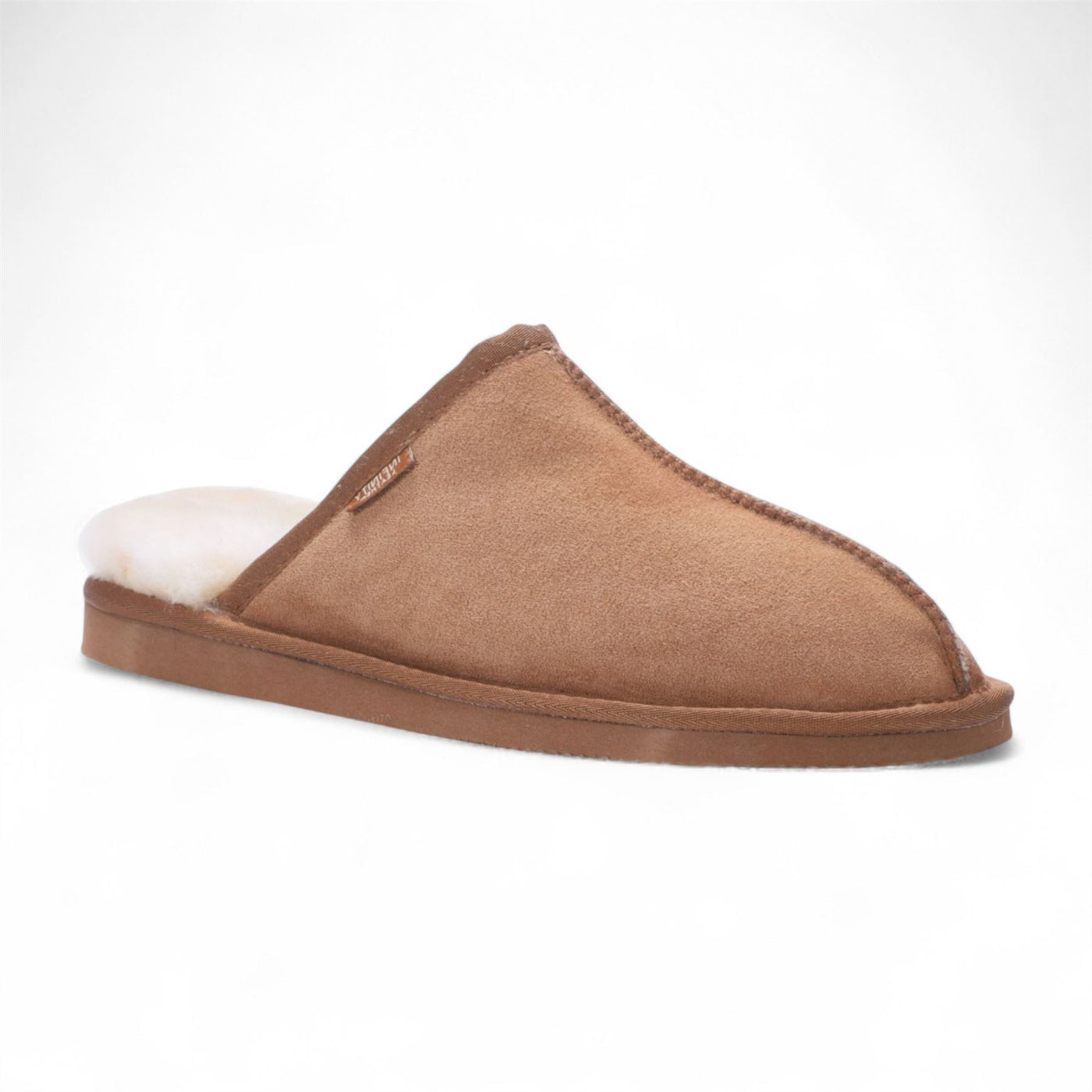 Men's Genuine Sheepskin Chestnut Suede Mule Winter Warm Non-Slip - Highland