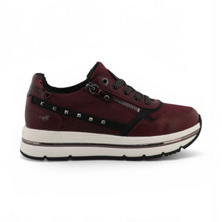 Mustang Women's Burgundy Lace-Up Trainers Platform Sneakers - M0332001