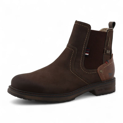 Mustang Men's Mokka Brown Water-Resistant Chelsea Ankle Boots