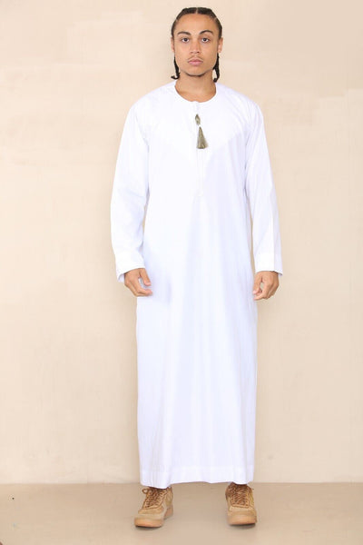 Mens Thobe Jubba Saudi Islamic Arab Eid Emirati Kaftan Jubbah Tassel Robe