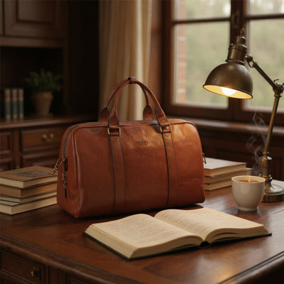 Vintage Genuine Leather Holdall Duffle Gym Travel Bag - Atlas