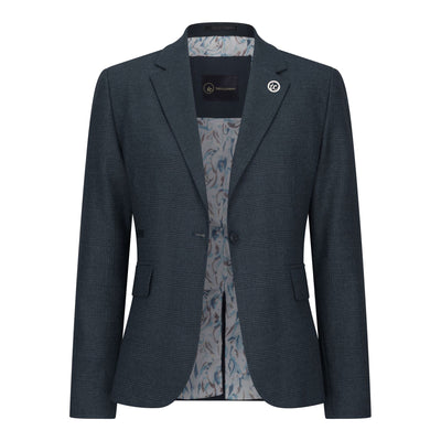 Women's Olive Three-Piece Tailored Fit Suit in Prince of Wales Check