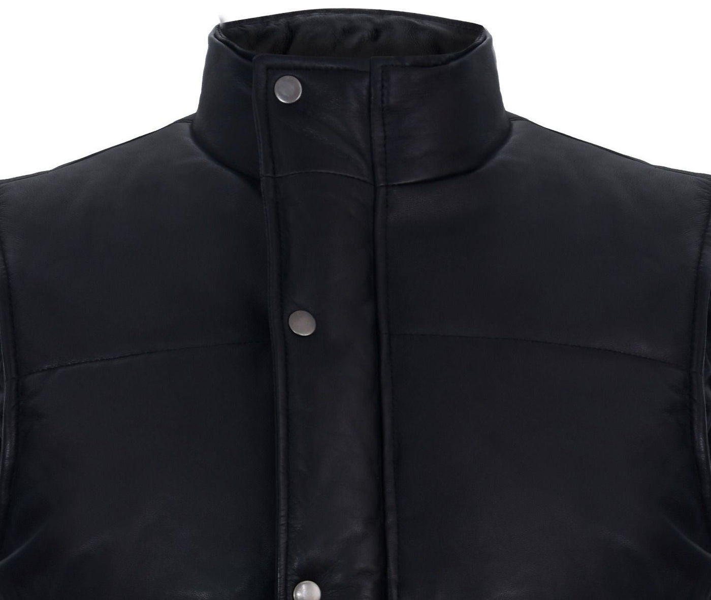 Mens Puffer Warmer Waistcoat Sleeveless Padded Leather Jacket