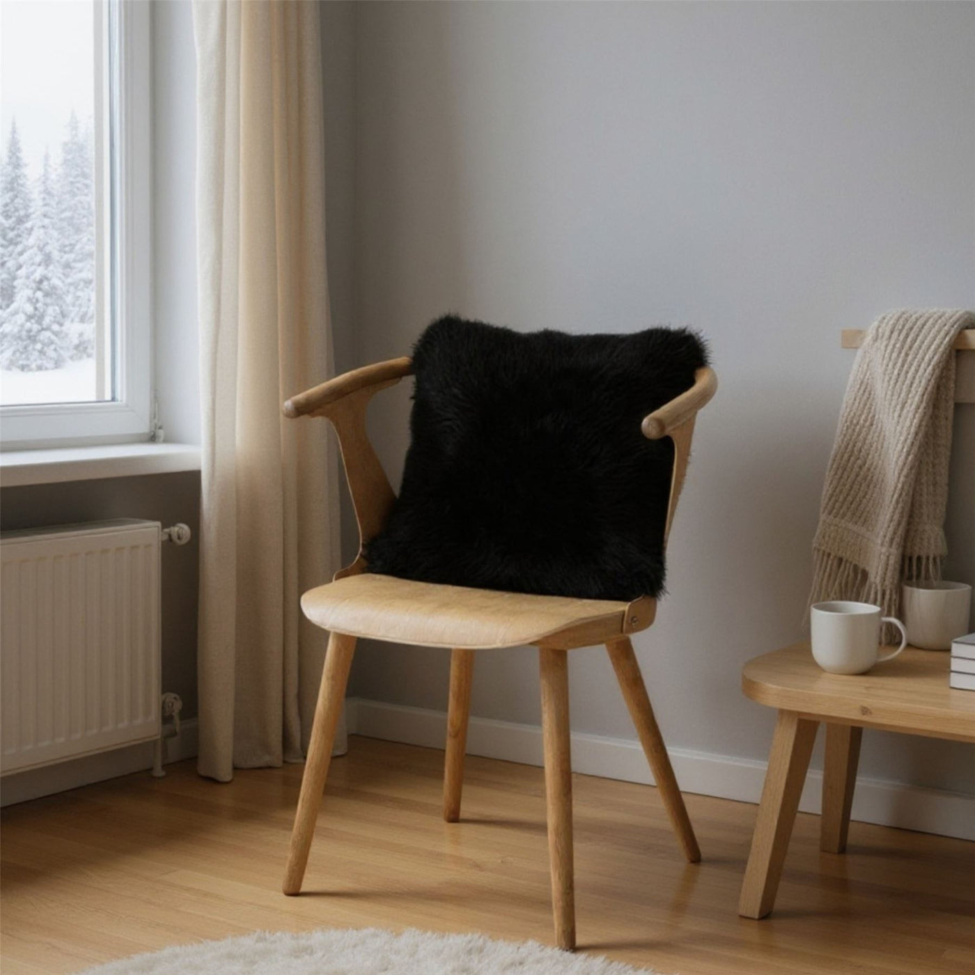 Luxury Genuine Sheepskin  40x40cm Real Wool Single Sided Cushion