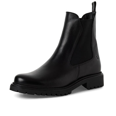 Tamaris Womens Black Leather Classic High Chelsea Ankle Boots