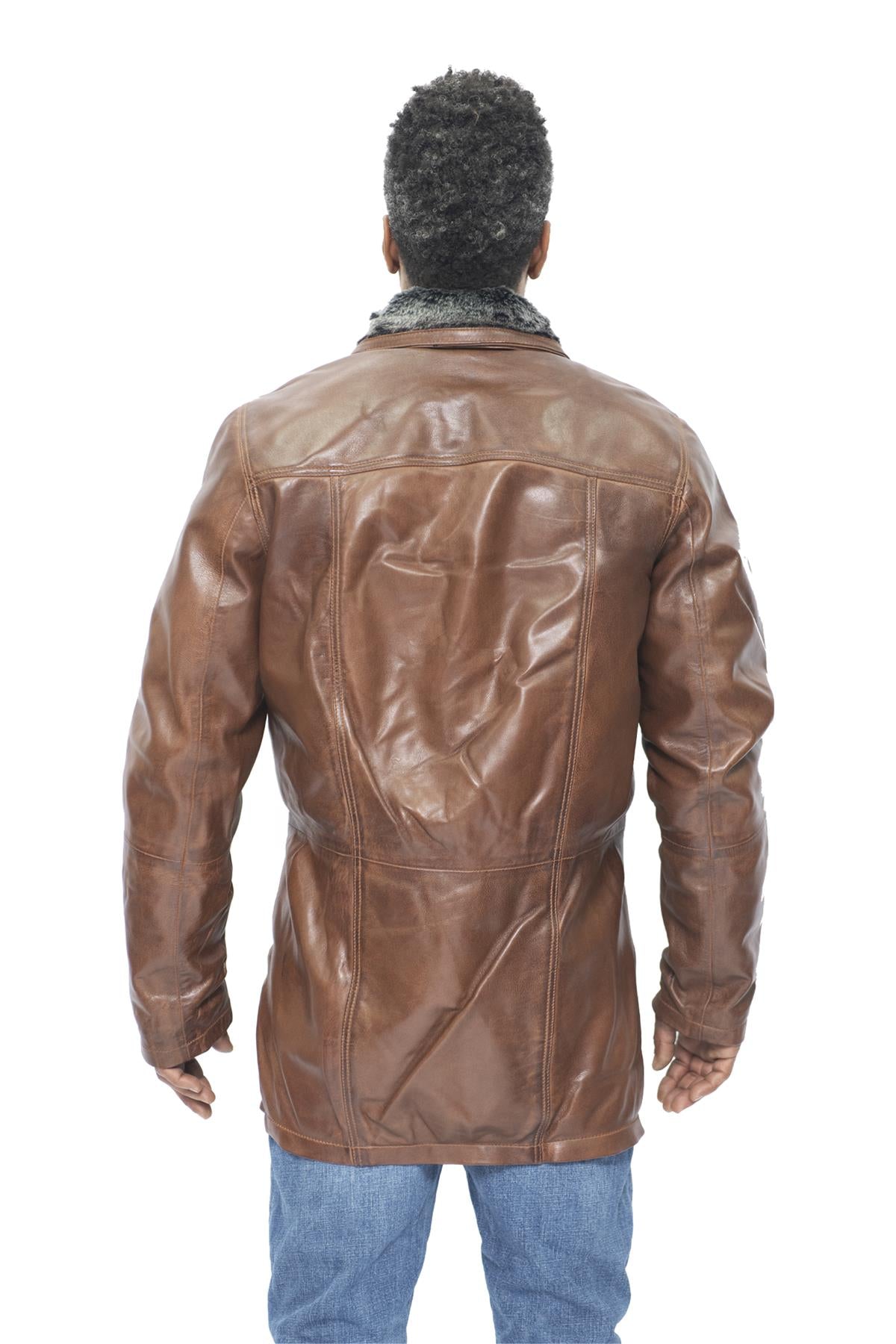 Mens Leather Trench Coat-Aleppo