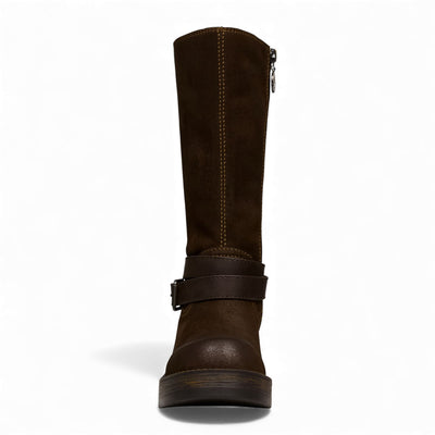 Windsorsmith Womens Brownie Suede Leather Mid-Calf High Western Riding Boots - Gotcha