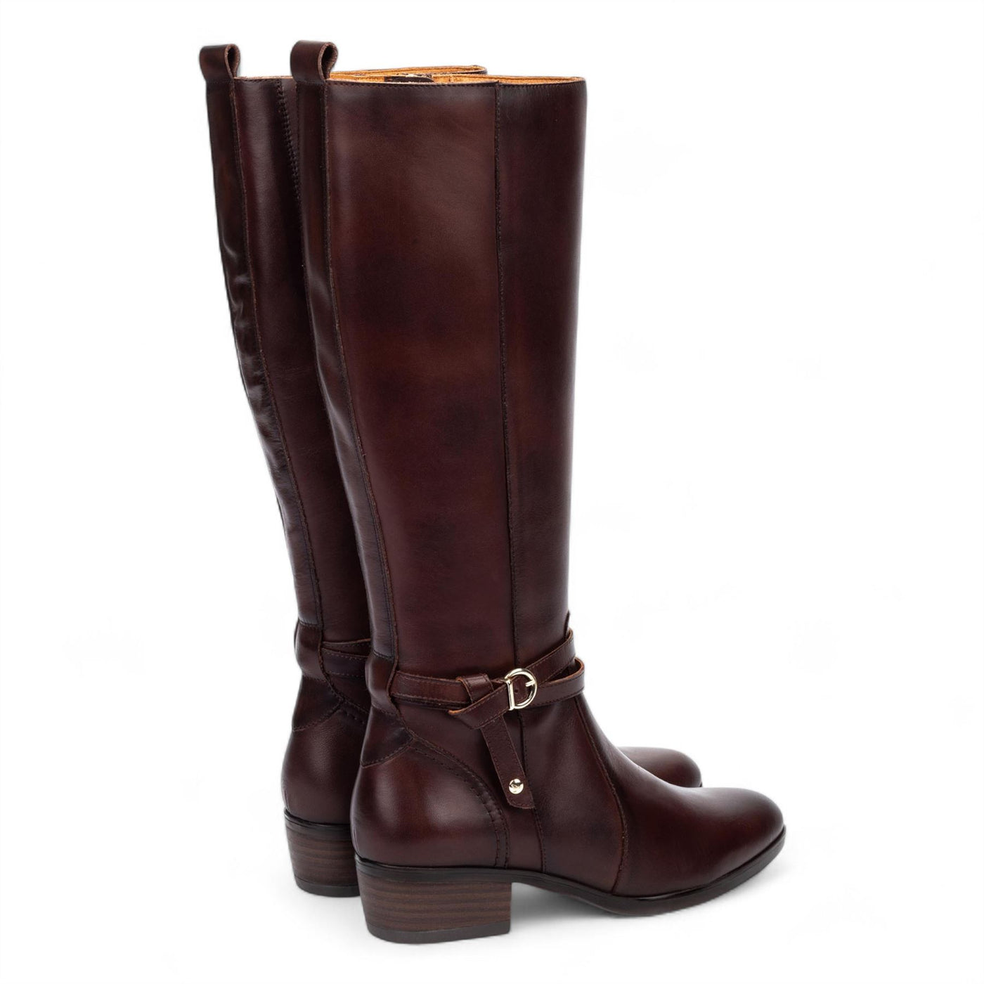 Pikolinos Women's Knee High Tall Caoba Brown Leather Boots - Daroca