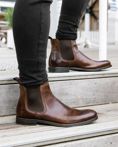 Windsorsmith Brown Leather Chelsea Ankle Boots - Sergio