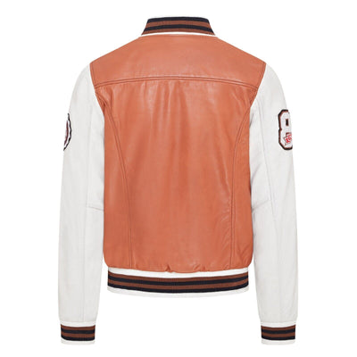 Mens Baseball Leather Letterman Bomber Jacket - Ashwood