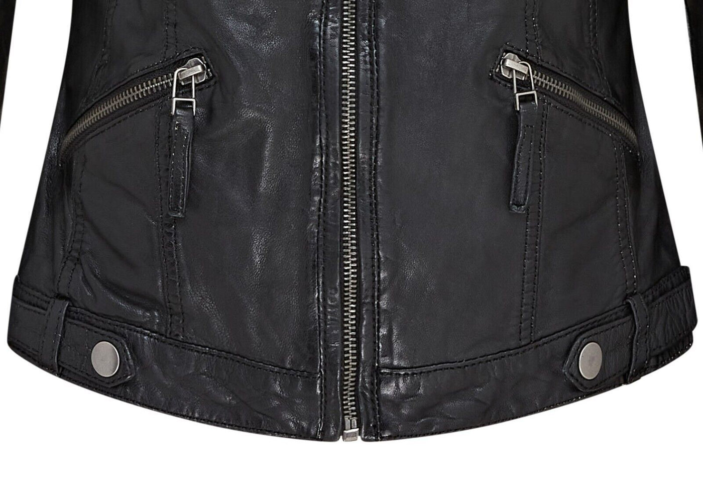 Womens Hooded Classic Biker Jacket - Brazzaville