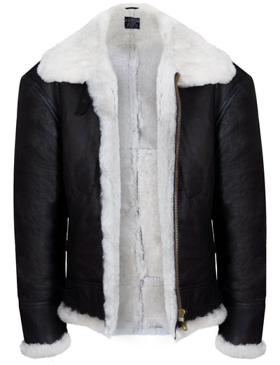 Mens B3 Aviator Real Sheepskin Leather Flying Jacket-Oxford