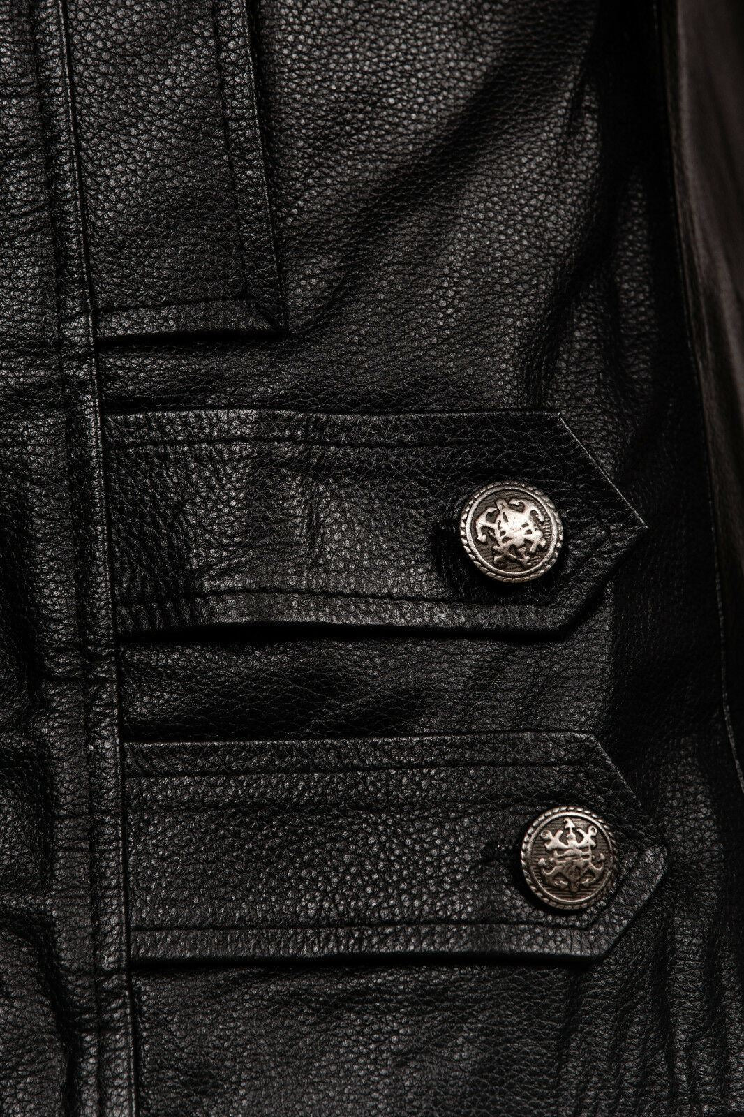 Mens Cowhide Leather Peacoat-Leiden