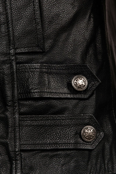 Mens Cowhide Leather Peacoat-Leiden