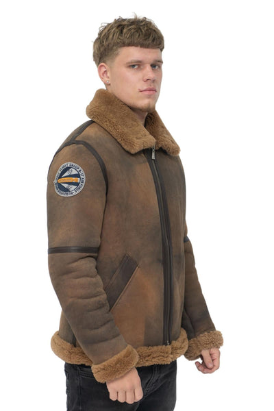 Mens B3 Sheepskin WW2 Bomber Jacket-Hemsworth