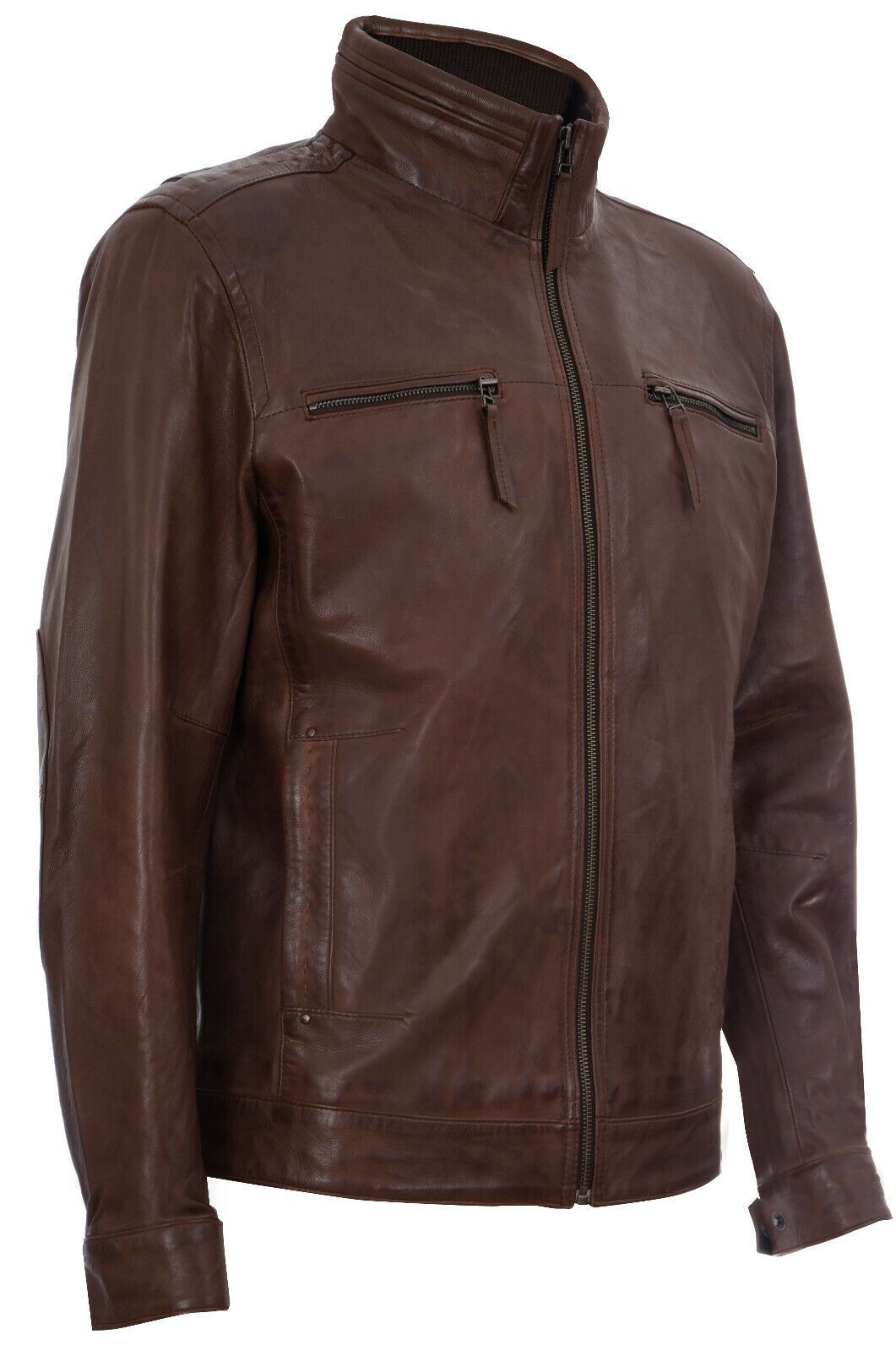 Mens Classic Leather Biker Jacket-Caracas